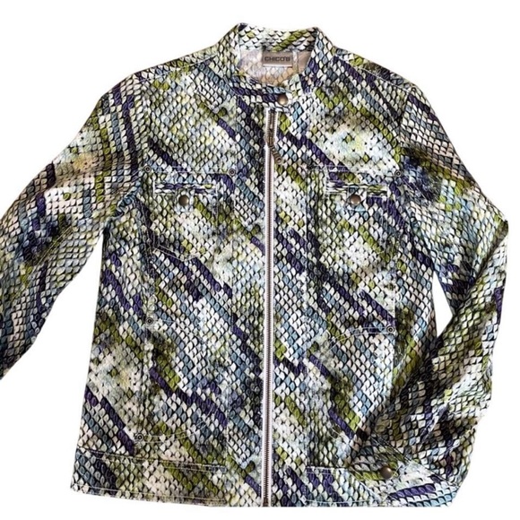 Chico's Jackets & Blazers - Chico’s Purple and Green, Bright Jacket
